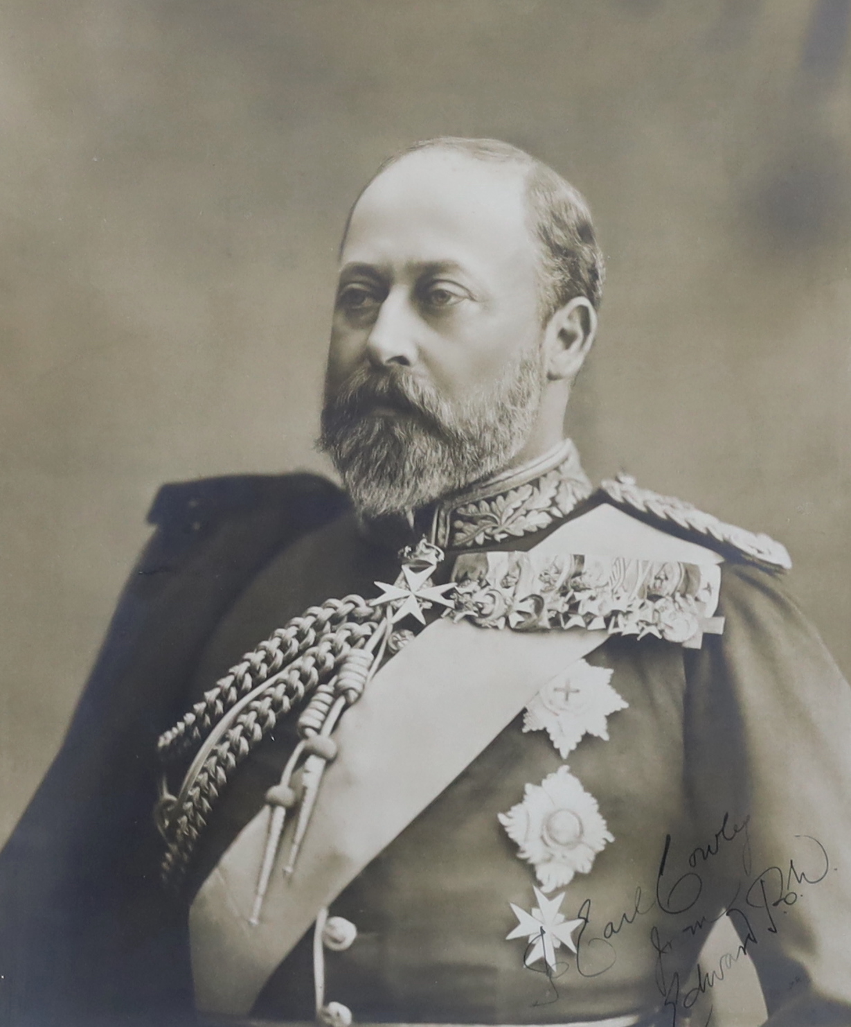A presentation photograph of King Edward VII when Prince of Wales 38 x 30cm